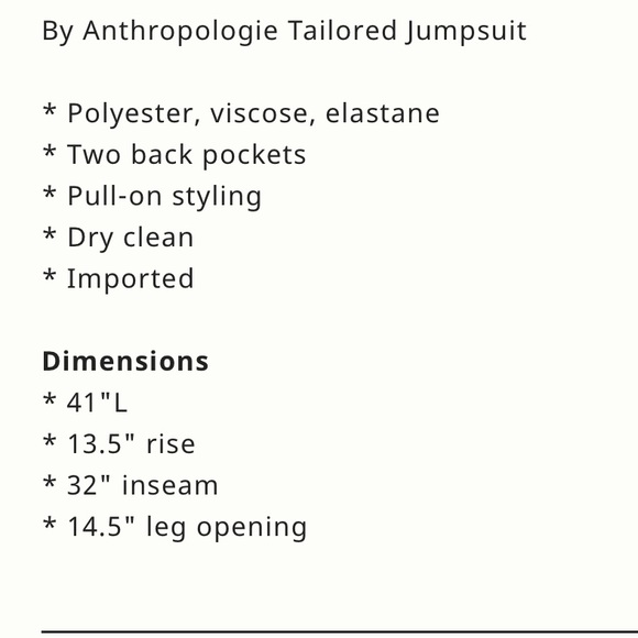 NWT tailored jumpsuit Anthropologie - Picture 9 of 9